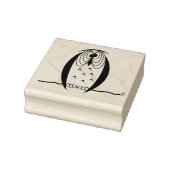 Kooky Cartoon Owl Square Wooden Rubber Art Stempel (Stempel)