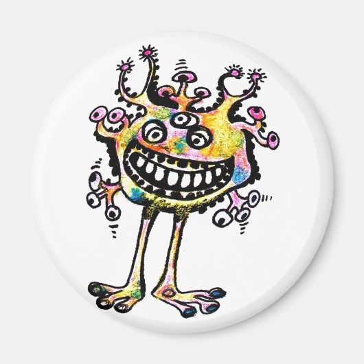 Kooky Eyed Rainbow Man "Freddy" Magneet (Voorkant)