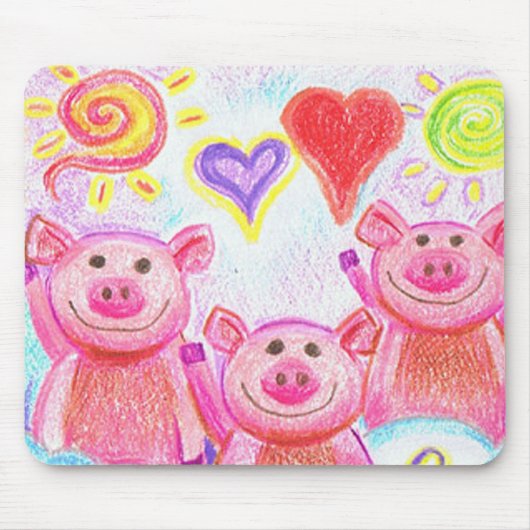 Kooky Friends Pig Mousepad Muismat (Voorkant)