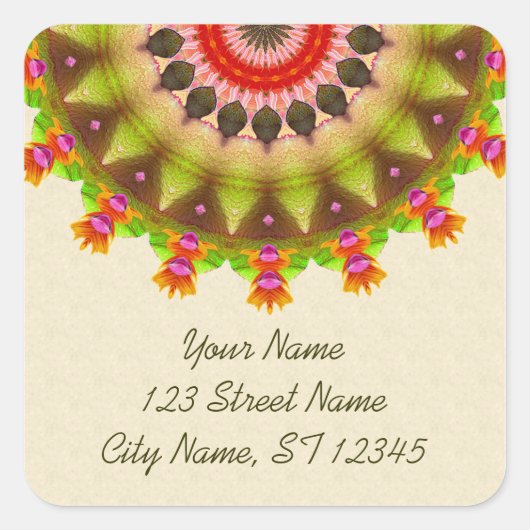 Kooky Kaleidoscope Vierkante Sticker (Voorkant)