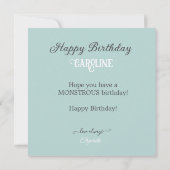 KOOKY ONE EYED MONSTERS THEMA KINDEREN VERJAARDAGS KAART (Achterkant)