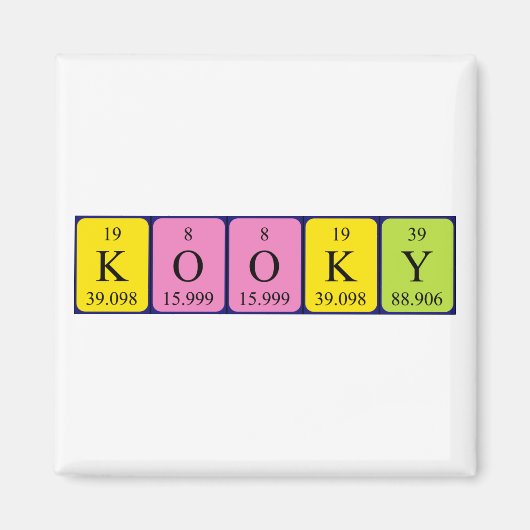 Kooky periodieke lijstnaam magnet (Voorkant)