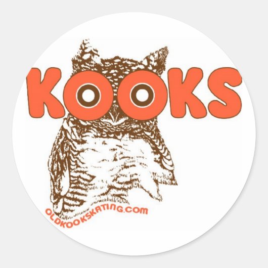 Kooky Uil Ronde Sticker (Voorkant)