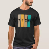 Kool 2026 Nieuwjaarstypografie T-shirt (Voorkant)