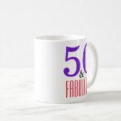 Kool 50 & Fabulous Verjaardag Typography Design Koffiemok (Voorkant rechts)