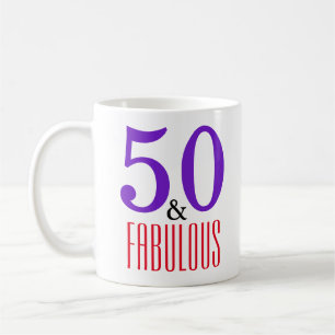 Kool 50 & Fabulous Verjaardag Typography Design Koffiemok