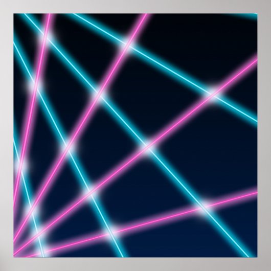 Kool 80s Laser School-portret achtergrond Poster (Voorkant)