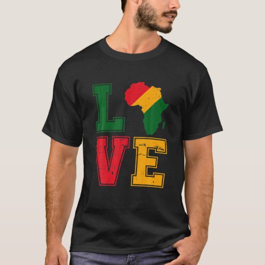 Kool Africa Map for Men Traditional Love Ar T-shirt (Voorkant)