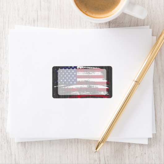 Kool-Amerikaans vlaggenontwerp Etiket (Insitu)