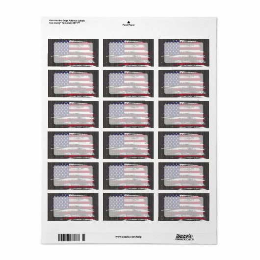Kool-Amerikaans vlaggenontwerp Etiket (Full Sheet)