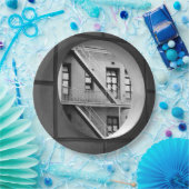 Kool Architectuur zwart-witfotografie Papieren Bordje (Feest)