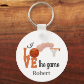 Kool Basketball-liefhebbers voegen naam toe Sleutelhanger (Voorkant)
