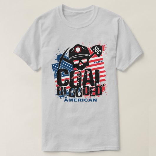 KOOL BLOED AMERIKAAN T-SHIRT (Design voorkant)