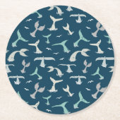 Kool Blue Whale Tails Ocean Print Ronde Kartonnen Onderzetter (Voorkant)
