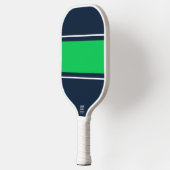 Kool Bold Nautical Navy Lime Green Racing Stripes Pickleball Paddle (Links)