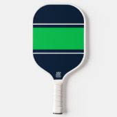 Kool Bold Nautical Navy Lime Green Racing Stripes Pickleball Paddle (Achterkant)