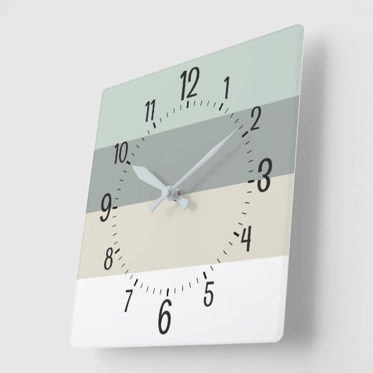 Kool Calming Minimalist Stripes Pattern Vierkante Klok (Hoek)