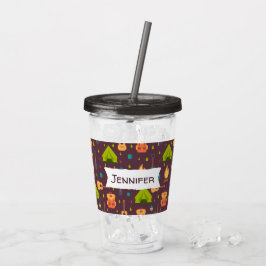 Kool Camping Pattern Outdoory Design Acryl Drinkbeker
