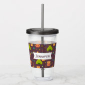 Kool Camping Pattern Outdoory Design Acryl Drinkbeker (Voorkant)