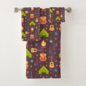 Kool Camping Pattern Outdoory Design Bad Handdoek (Insitu)