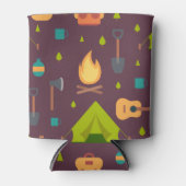 Kool Camping Pattern Outdoory Design Blikjeskoeler (Voorkant)