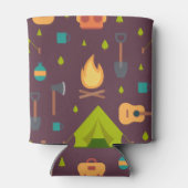 Kool Camping Pattern Outdoory Design Blikjeskoeler (Achterkant)
