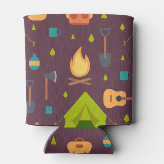 Kool Camping Pattern Outdoory Design Blikjeskoeler (Achterkant)