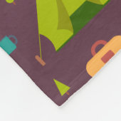 Kool Camping Pattern Outdoory Design Fleece Deken (Hoek)