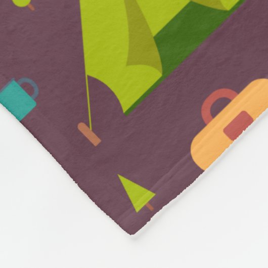 Kool Camping Pattern Outdoory Design Fleece Deken (Hoek)