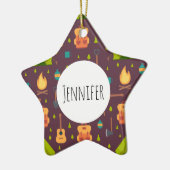 Kool Camping Pattern Outdoory Design Keramisch Ornament (Links)