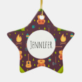 Kool Camping Pattern Outdoory Design Keramisch Ornament (Achterkant)