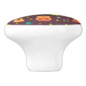 Kool Camping Pattern Outdoory Design Keramische Knop (Zijkant)