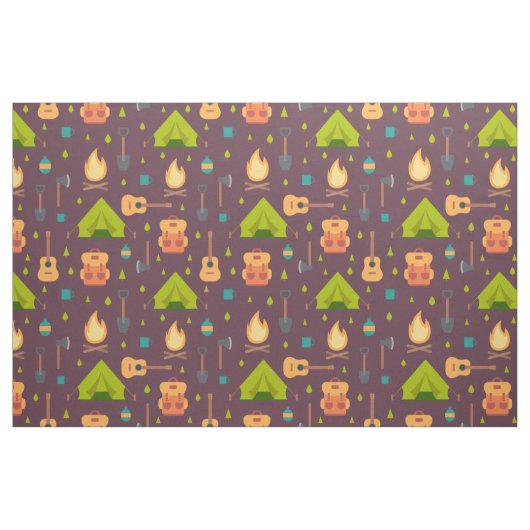 Kool Camping Pattern Outdoory Design Stof (Fat Quarter)