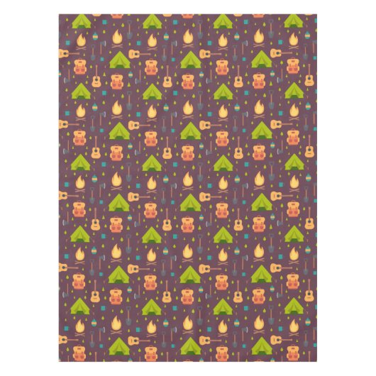 Kool Camping Pattern Outdoory Design Tafelkleed (Voorkant)