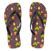 Kool Camping Pattern Outdoory Design Teenslippers (Voetbed)