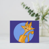 Kool Cartoon Kat Briefkaart (Staand voorkant)