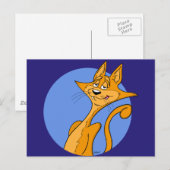 Kool Cartoon Kat Briefkaart (Voorkant / Achterkant)