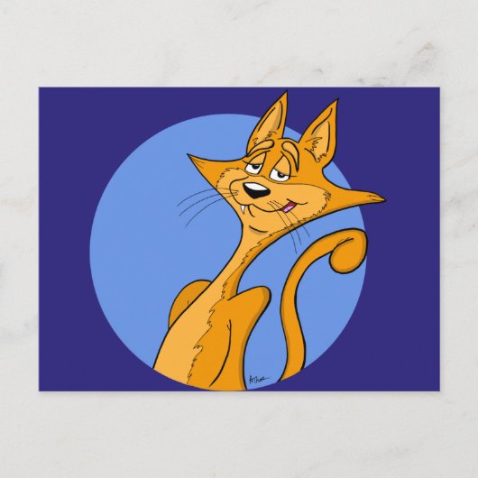 Kool Cartoon Kat Briefkaart (Voorkant)