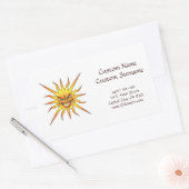 Kool cartoon tattoo symbool kwaadaardig Zonnegezic Rechthoekige Sticker (Envelop)