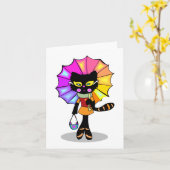 Kool Cat - Leuke notitiekaart (Gele Bloem)