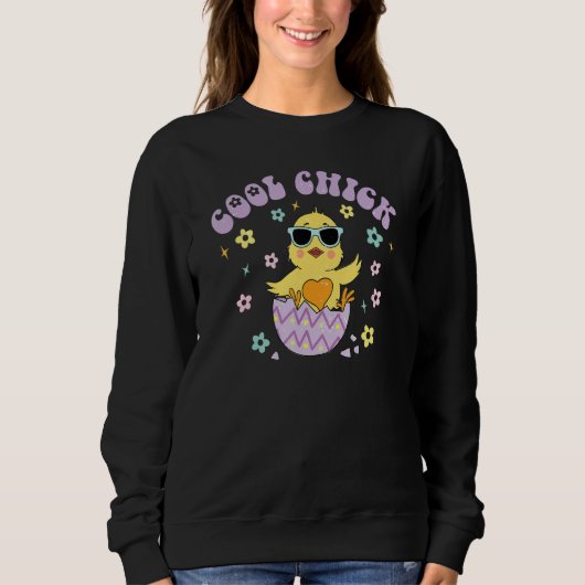 Kool Chick Easter Chick Funny Paasdag Kinder jonge Trui (Voorkant)