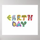 Kool Colorful Earth Day Custom Poster Print (Voorkant)