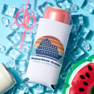 Kool cruise Ship Family Trip Sunset Custom Blue Seltzer Blikjeskoeler