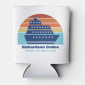 Kool cruise Ship Family Trip Sunset Personated Blikjeskoeler (Voorkant)