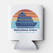 Kool cruise Ship Family Trip Sunset Personated Blikjeskoeler (Achterkant)