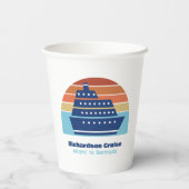 Kool cruise Ship Family Trip Sunset Personated Papieren Bekers (Achterkant)