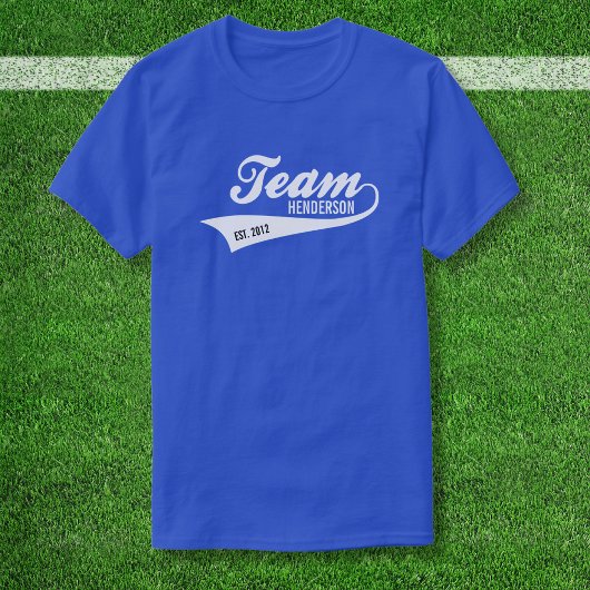 Kool Custom Family Team Name Retro Sports Logo T-shirt