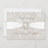 Kool Damask 30 Huwelijksjubileum 4.5x6.25 Uitnodig Kaart (Voorkant)