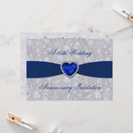 Kool Damask 45e huwelijksjubileum 5x7 uitnodiging