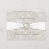 Kool Damast 30 Huwelijksverjaardag 4.5x6.25 Uitnod Kaart (Voorkant / Achterkant)